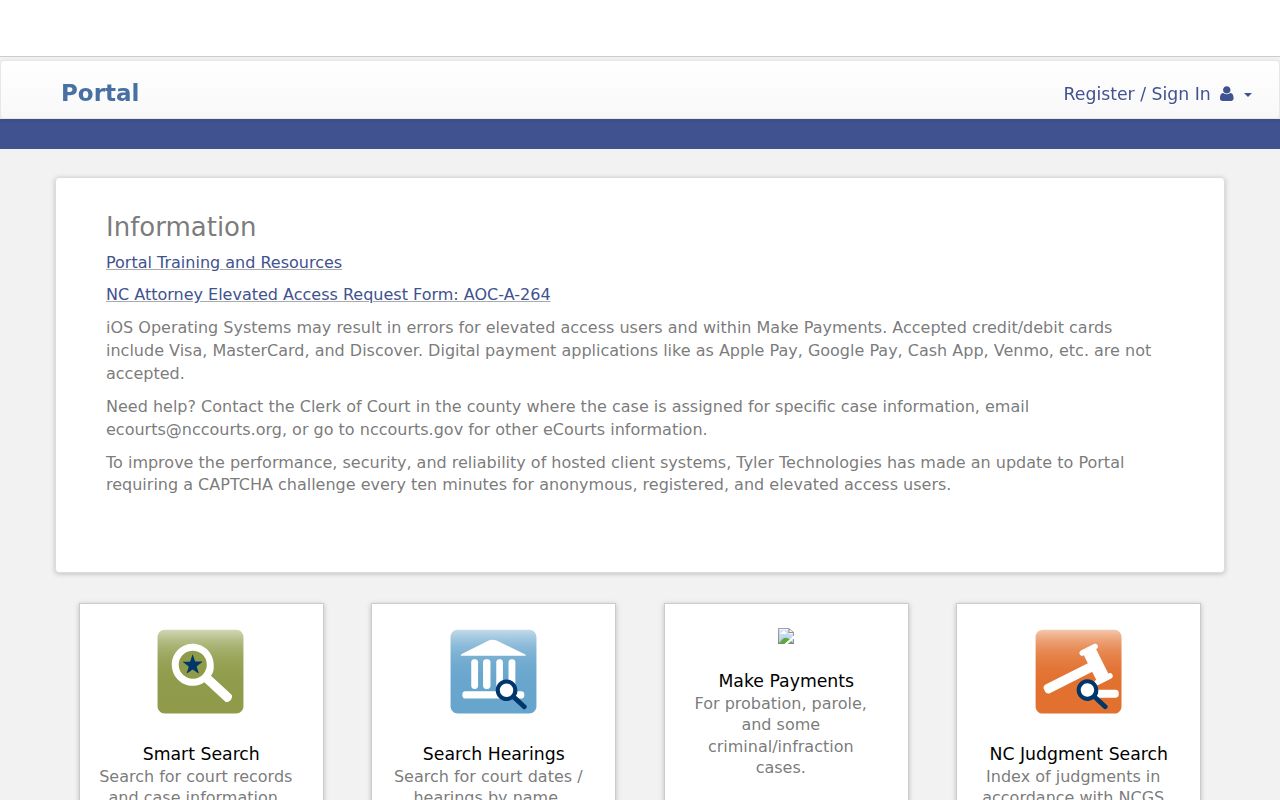Wayne County criminal case search in North Carolina eCourts Portal