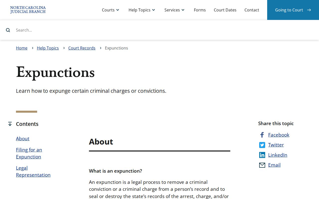 Wayne County arrest record follow-through through North Carolina expunction guidance
