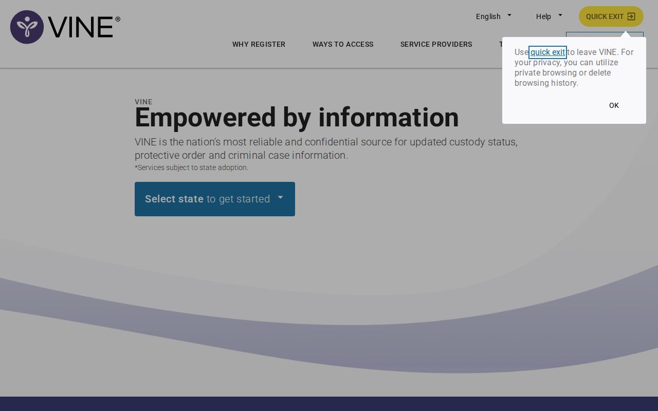 VINELink custody notification supplement for Wayne County registry users